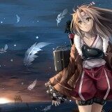 Konachan.com---200650-brown-eyes-brown-hair-feathers-hakumare-headband-kantai-collection-long-hair-sky-sunset-water-zuihou-kancolleb586d39f80ced6ab34187f92d48daa42