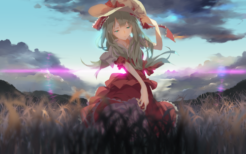 Konachan.com---200676-clouds-dc-12696462-grass-green-eyes-hat-kagiyama-hina-long-hair-ribbons-skirt-sky-touhou86e90b36f422656b8327a6401bba5323.png