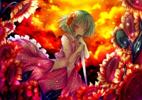 Konachan.com---200687-dress-flowers-green-hair-kasuga-sunao-kazami-yuuka-red-eyes-short-hair-sunflower-touhou-umbrellafa0ea2d1bab244b65ec7421baf460e4d.jpg