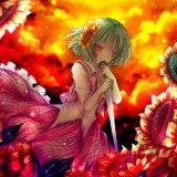 Konachan.com---200687-dress-flowers-green-hair-kasuga-sunao-kazami-yuuka-red-eyes-short-hair-sunflower-touhou-umbrellafa0ea2d1bab244b65ec7421baf460e4d