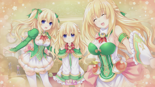 Konachan.com 200728 blonde hair breasts cleavage compile heart dress hyperdimension neptunia long ha