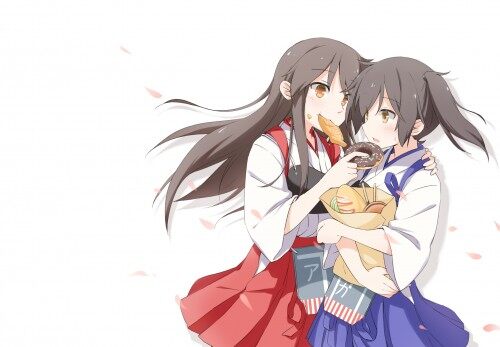 Konachan.com---200785-2girls-akagi-kancolle-black-hair-brown-eyes-food-japanese-clothes-kaga-kancolle-long-hair-orange-eyes-petals-plhsxf-taiyaki-whited7d4a55c4d1644bb3b191ebf5fb0c06c.jpg