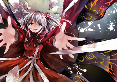 Konachan.com 200791 bow katayama kei red eyes shinki touhou wings42d996b58b94224cc2597a54d46e16f2