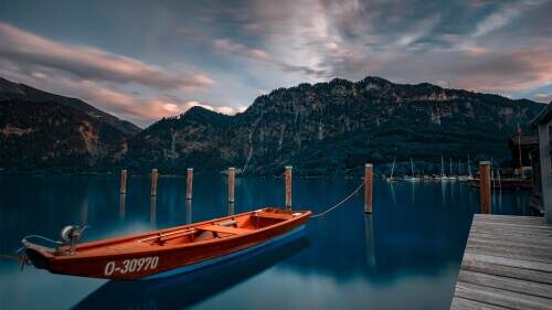 frozen sunset on the lake by manuel arslanyan